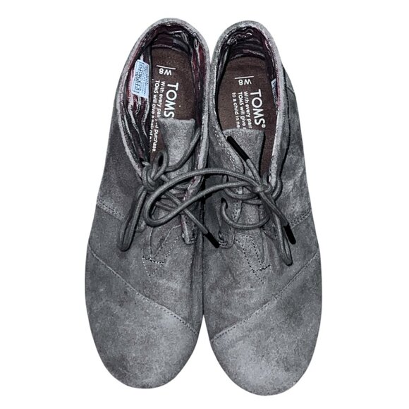 Toms Desert Suede Wedge Ankle Booties Size 8 Beige Comfortable Stylish - Picture 10 of 10